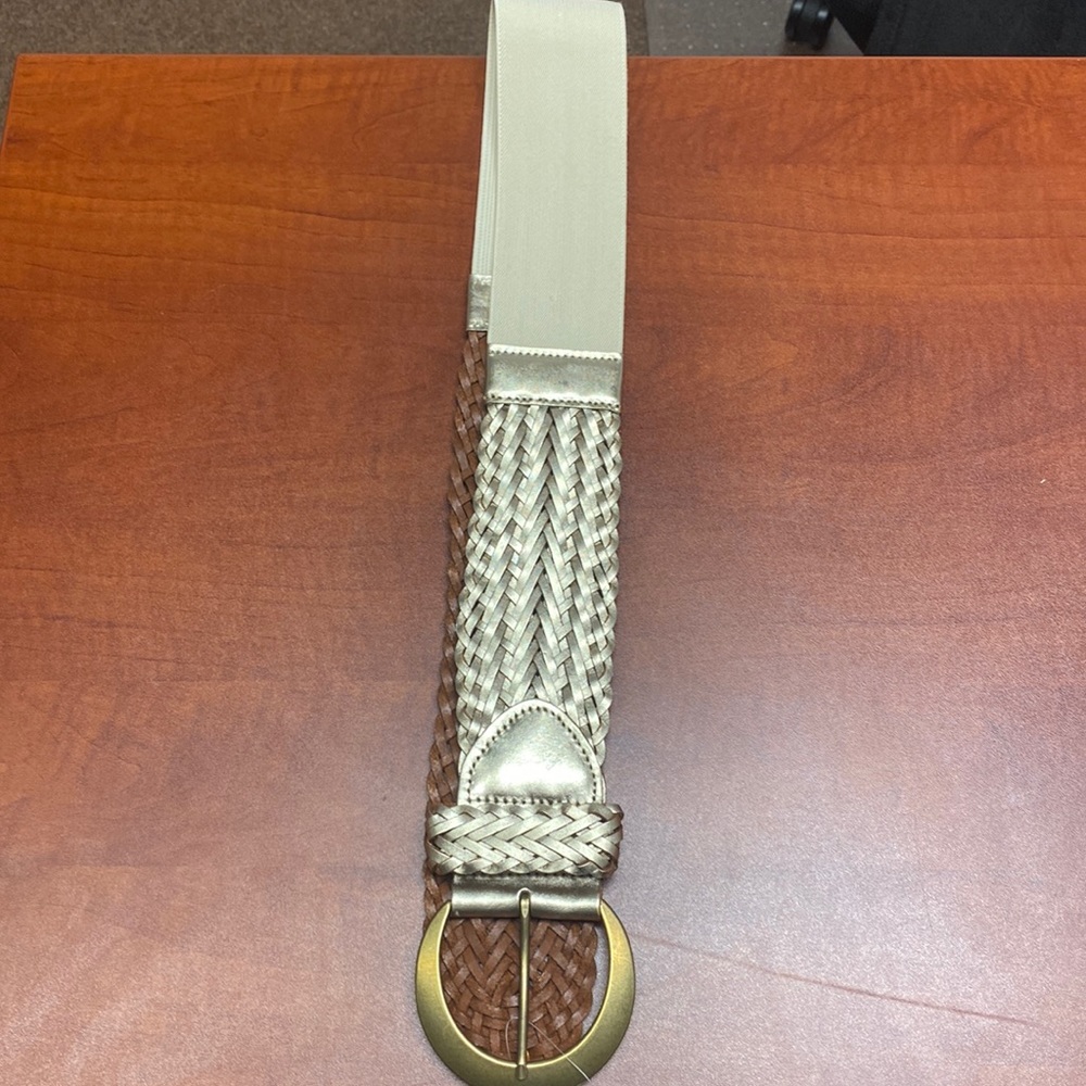 Woven Leather Stretch Belt